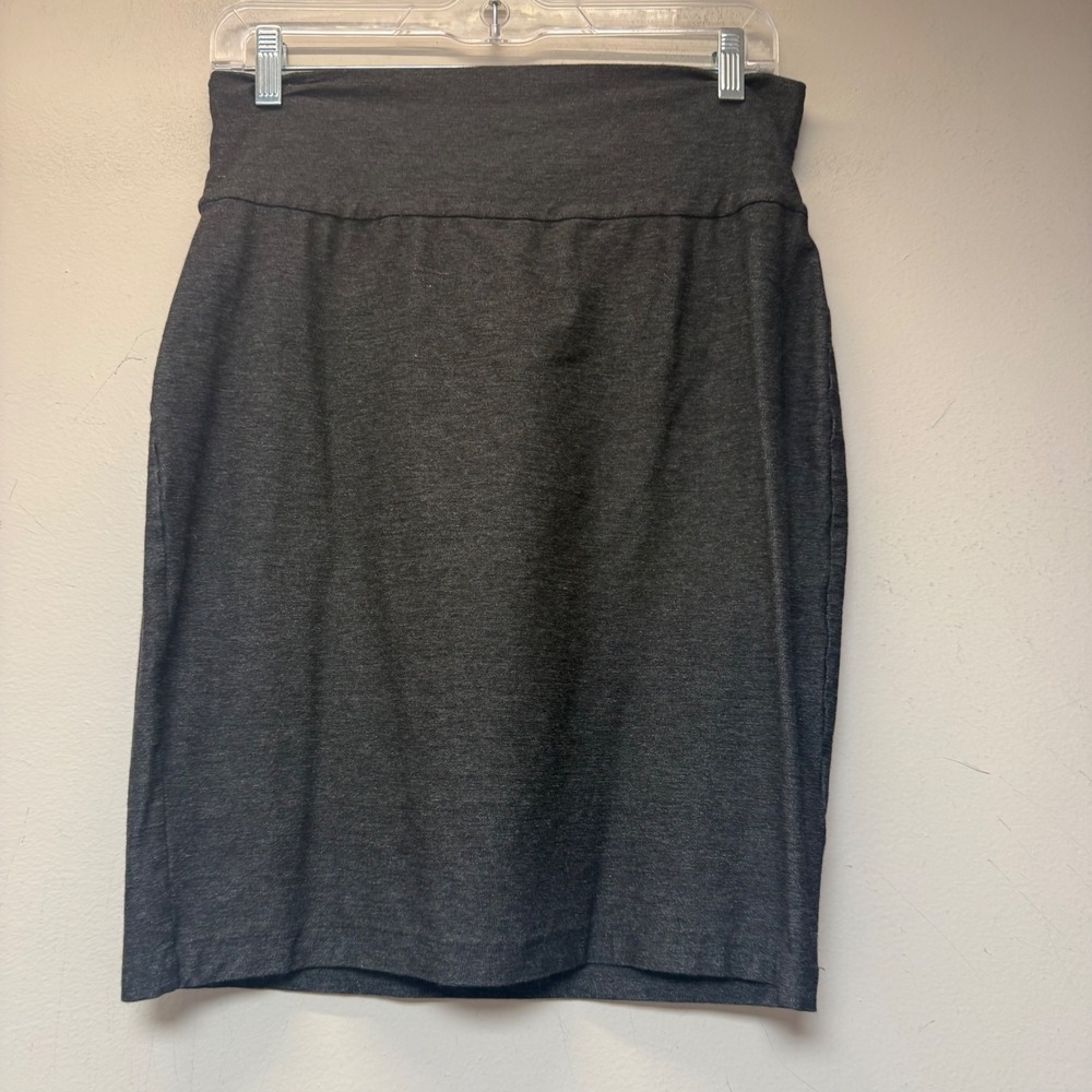 Eileen Fisher Pencil Skirt Womens S Gray Excellent Stretch Jersey Officecore